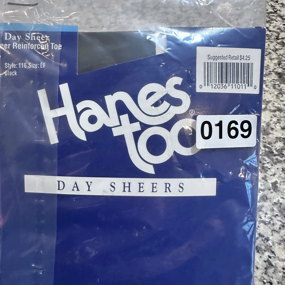 Hanes Too! Alive Sheer Support‎ Pantyhose Classic Navy Barely Black Size CD EF
